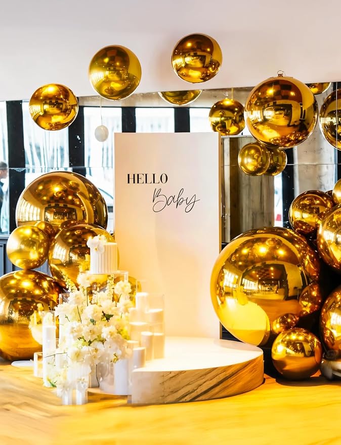 Gold Foil Balloons, 22/18/10 Inch | Large Gold Mylar Balloons, Party Decorations - Image 6