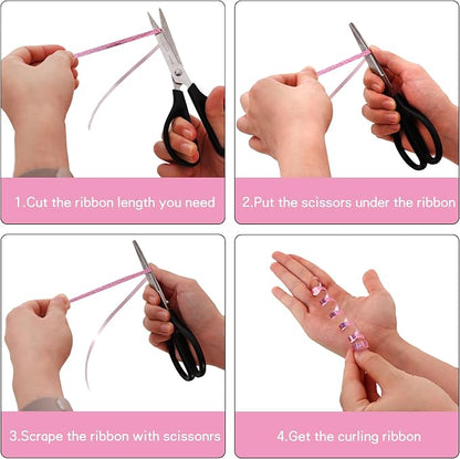 BEISHIDA 500 Yards Pink Ribbon Crimped Curling, Balloon String Shiny Metallic - Image 3