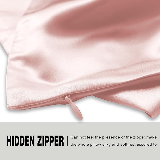 Mulberry Silk Pillow Cases for Hair and Skin King Size Silk Pillowcase with Zipper Soft Breathable Smooth Cooling Satin Silk Pillow Covers for Sleeping (Coral,20"X 36",1Pcs)