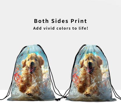 Giwawa Golden Retriever Gymnastics Grip Bag Dog Pet Drawstring Grip Bag - Image 3