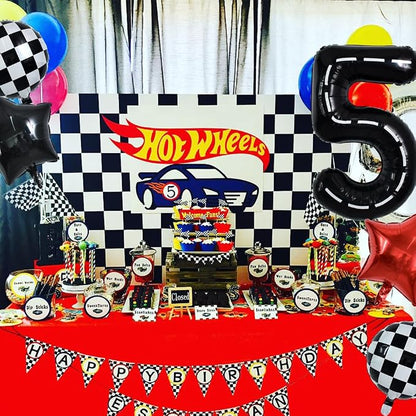 TONIFUL 40 Inch Race Car 5th Birthday Balloons - Image 5
