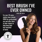 ERGO Ceramic Ionic Round Brush for Blow Out - Salon Quality Hair Brushes for Women - Roller Brush for Blow Drying, Wet and Dry Hair Styling, Volumizing Hair Care - ER33: 1.25"