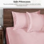 Lirex Satin Pillowcase for Hair and Skin, Super Soft and Cooling Similar to Silk, 2 Pack Standard Size 20"X 26" Pillow Cases with Envelope Closure, Gifts for Women Men, Light Pink