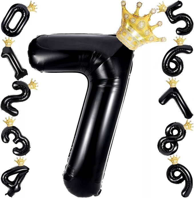 40 Inch Black Number Foil Balloons by Unknown