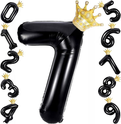 40 Inch Black Number Foil Balloons by Unknown