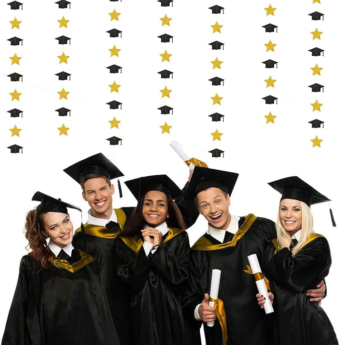 Black-Gold Graduation-2026 Class Party-Decorations Garland - Image 6