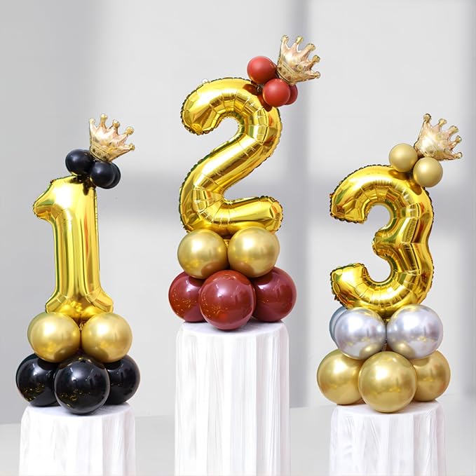 40 Inch Gold Number Balloons, Helium Mylar Foil Number Balloons - Image 5