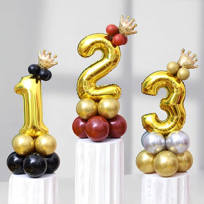 40 Inch Gold Number Balloons, Helium Mylar Foil Number Balloons - Image 5