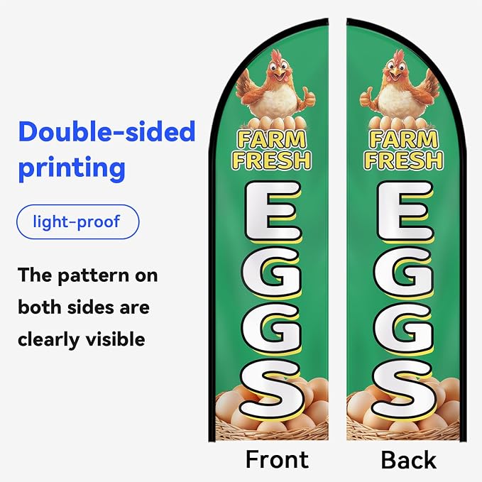Farm Fresh Eggs Feather Flag - Image 9