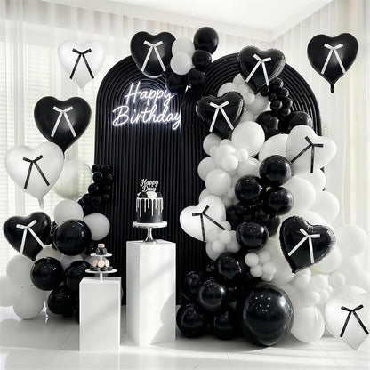 Black White Heart Balloons - Image 5