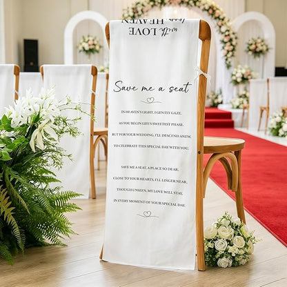 Reserved Seating Signs Wedding Heaven Chair Sign, In Loving Memory Linen by AASRR