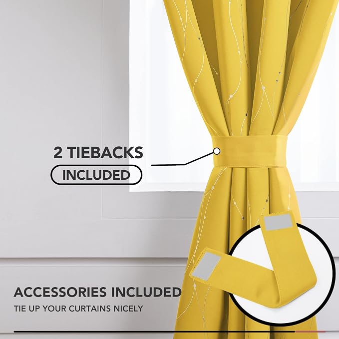 Deconovo Living Room Curtains 54 Inches Long, Thermal Insulated, Room Darkening - Image 3