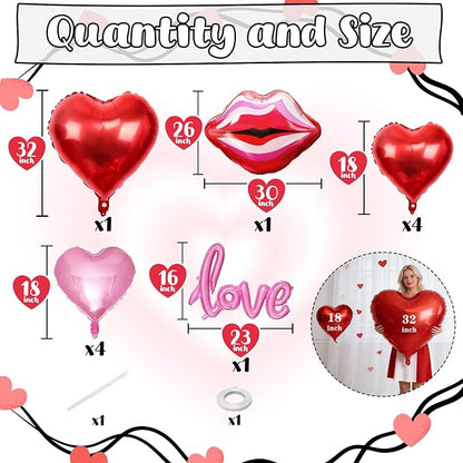 32 Inch Large Red Heart Balloons - Image 2