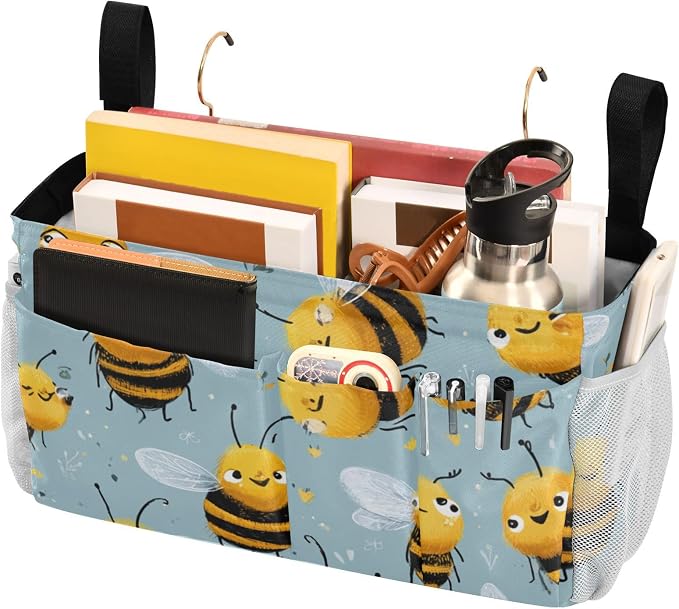 Bedside Caddy Metal Frame Hanging Organizer Bunk Bed Dorm Accessories Hook And - Image 3
