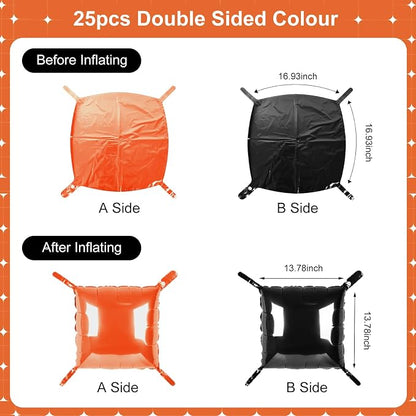 Black and Orange Square Foil Balloons 25 Pcs Metallic Black and Orange Balloons - Image 7