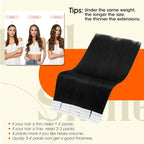 Full Shine Tape in Hair Extensions Real Human Hair 10Inch Remy Seamless Tape in Extensions Color 1B Off Black Natural Human Hair Extension Skin Weft Extensions 30G 20Pcs Invisible Tape ins