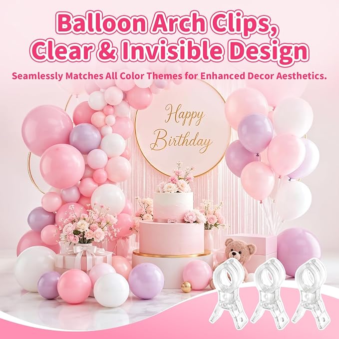 10 Pack Balloon Arch Clips, 3.5'' Large Plastic Clips Supplies - Image 4