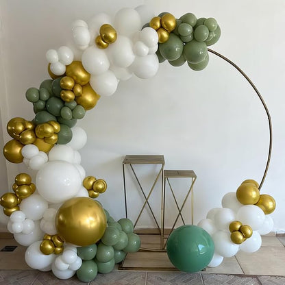 Sage Green Balloons, Sage Balloons Retro White Pearl Light Green Balloon - Image 5
