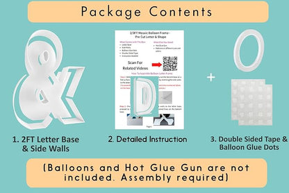 2FT Sign & Mosaic Balloon Frame Letter DIY Fillable Letters Kit - Image 4