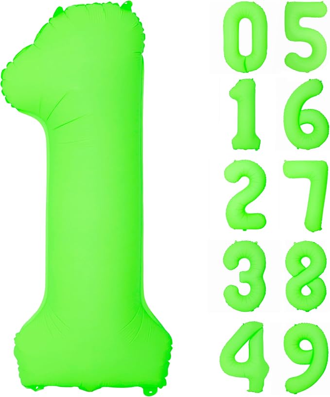 Green Birthday Number 1 Balloon 40 inch Fluorescent Green Number 1 | Helium by Exquisitehighqualitypartydecorationstomeetyoureveryneed%EF%BC%81