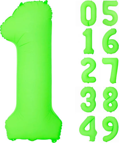 Green Birthday Number 1 Balloon 40 inch Fluorescent Green Number 1 | Helium by Exquisitehighqualitypartydecorationstomeetyoureveryneed%EF%BC%81