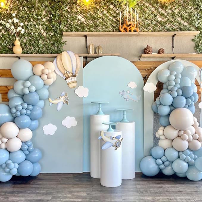 Awenztech 122pcs Light Blue Balloon Arch Kit, 18 12 10 5 inch Pastel Baby Blue - Image 8