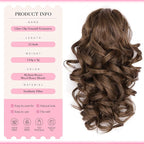 12 Inch Ponytail Extension - Clip in Ponytail Hair Extensions, Curly Wavy Pony Tails Hair Extensions, Synthetic Claw Clip Ponytail Extension for Women (Color: Medium Brown Mixed Honey Blonde)