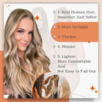Full Shine Tape in Hair Extensions 14Inch Seamless Skin Weft Tape Hair Extensions Real Human Hair 10 Golden Brown Highlighted 613 Bleach Blonde Human Hair Extension Straight Hair 50G 20Pcs for Women