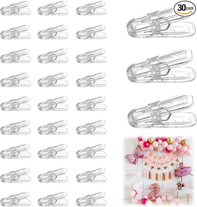 30 Pack Balloon Arch Clips, 2.4 Inch Heavy Duty Spring Clamps by Unknown