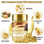 Keratin Hair Treatment Serum,Hair Serum Treatment for Dry Damaged Hair,Hair Oil Capsules with Keratin,Argan Oil-Leave-in Anti Frizz Conditioner with Vitamins A, C, E & B5- No Rinse for All Hair Types