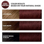 Instant Dark Wine Red Hair Dye Shampoo 3 in 1 for Gray Hair, Natural Hair Color Shampoo for Men & Women, 17.6 FL OZ Herbal Red Hair Shampoo & Red Hair Dye Colors in Minutes