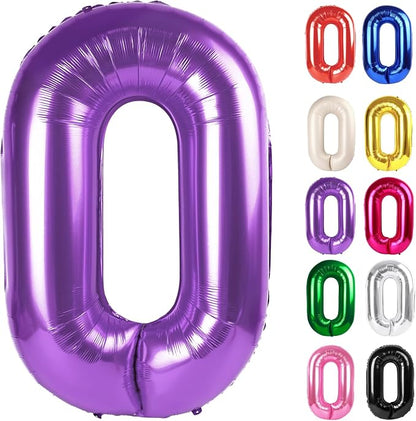 Purple Number 0 Balloon 40 Inch by IWERP