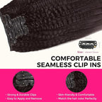 Lashey Seamless Clip in Hair Extensions Human Hair 130g 18 Inch 9pcs #2 Dark Brown Kinky Straight Full Pack Clip in Hair Extensions for Women