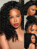 Julia Hair Bye Bye Knots Glueless Wig Curly Pre Cut Lace Front Wigs Human Hair for Women 12A Upgrade 7x5 Lace Closure Wig Pre Plucked with Pre Bleached Knots Put on and Go Natural Color 24 Inch