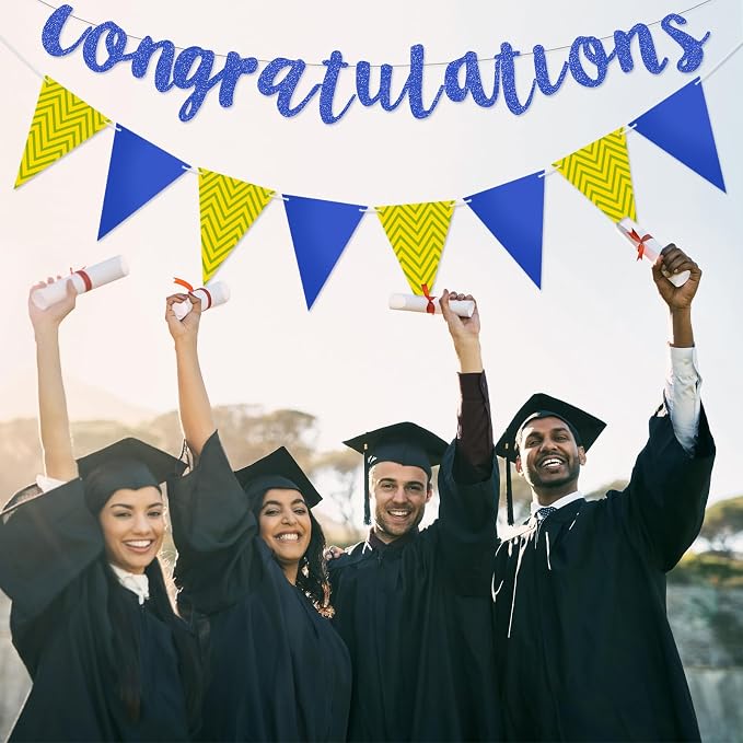Boao Pre-Strung Congratulations Banner Sign Glitter Congratulation Banner 10 ft - Image 4