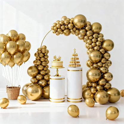 Patimate Gold Metallic Chrome Latex Balloons 100 Pack 12 Inch Gold Balloons | - Image 3