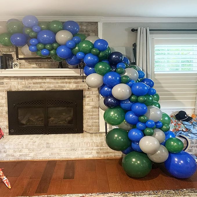 Balloons Green and Blue, Jungle Safari Themed Party, Dinosaur Party Supplies - Image 5