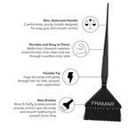 Framar Root Repair Hair Color Brush Set - Hair Dye Brush Kit, Hair Coloring Brushes For Hair Stylist, Tint Brushes for Hair Color, Extra Control Near Scalp - 2 Pack Black