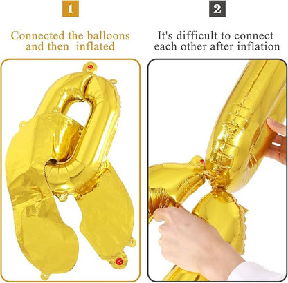 24 Giant Gold Chain Balloons, 16 Inch Foil Balloons - Image 4