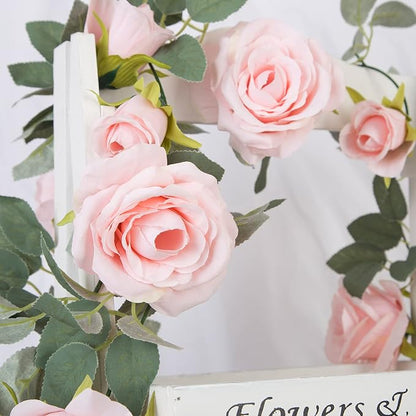 TELDRASSIL 4Pcs Artificial Rose Vine Fake Flower Garland Fake Silk Rose Hanging - Image 7