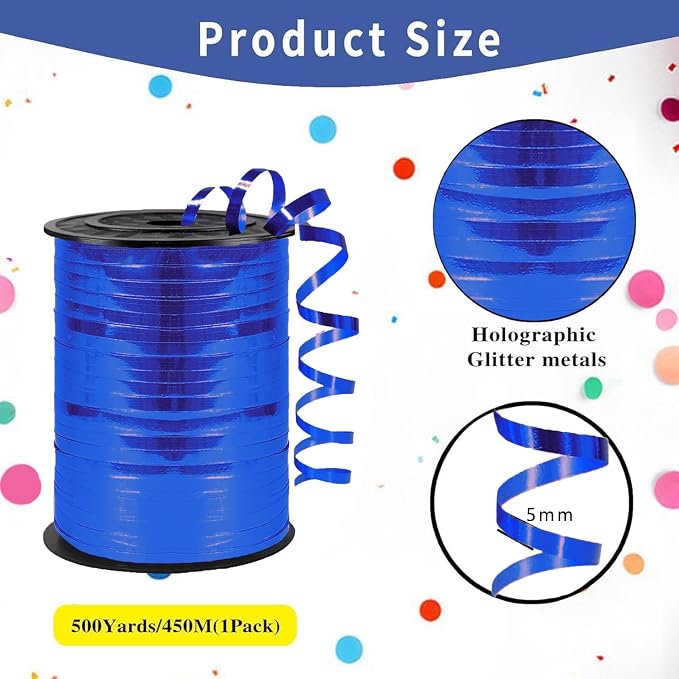 500 Yard Premium Blue Curling Ribbon, Curling Ribbon - Image 2