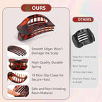 4 PCS Flat Hair Clips - Round Flat Claw Clips for Women and Girls - Strong Hold Grip French Hair Clips for Thick Thin Hair - Stylish Medium Classic Accessories Hair Barrettes (4PCS-Color-1)