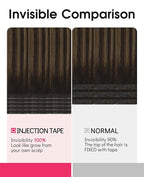 Youngsmile Invisible Tape in Hair Extensions Human Hair #2/6/18 Dark Brown to Dirty Blonde 20pcs 45g 20 Inch Invisi Edge Tape in Hair Extensions Human Hair Remy Seamless Tape ins (#2/6/18,20'')