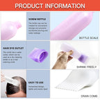 Root Comb Applicator Bottle, 6 Ounce, Oil Applicator for Hair Dye, 2 Pack+20 PCS Disposable Shower Caps, White