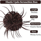 HMD Tousled Updo Messy Bun Hair Piece Hair Extension Ponytail With Elastic Rubber Band Updo Bun Synthetic Hairpieces for Women