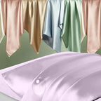 Silk Pillowcase 2 Pack, Mulberry Silk Pillow Cases Queen Size Set of 2, Anti Acne Silk Pillowcase for Hair and Skin, Natural Silk Satin Pillowcases Gifts for Women Men 2 Pack with Zipper, Lavender
