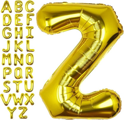 40 Inch Gold Letter Z Balloon Big Foil Helium Letter Balloons A-Z | Giant Large by SULALABOO