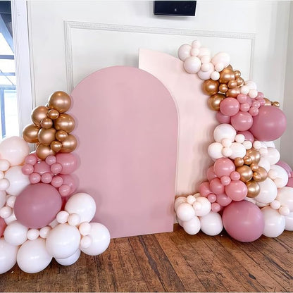Pink Beige Double Balloons, Nude White Double Stuffed Balloons, Retro Dusty - Image 4