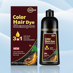 Herbal Dark Brown Hair Coloring Shampoo for Women and Men - 3 in 1 for Gray Coverage, 100% Gray to Brown Hair Color, 500ml