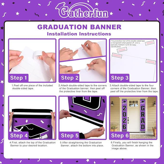 2026 Graduation Decorations, Congrats Grad Banner Backdrop - Image 3